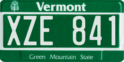 VT license plate XZE841