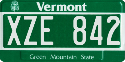 VT license plate XZE842