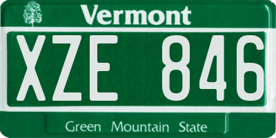 VT license plate XZE846