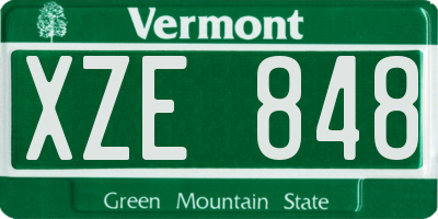 VT license plate XZE848