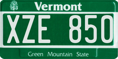 VT license plate XZE850