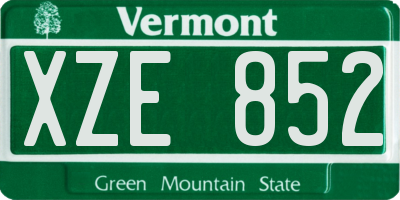 VT license plate XZE852