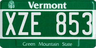 VT license plate XZE853