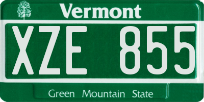 VT license plate XZE855