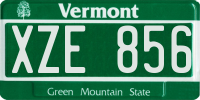 VT license plate XZE856