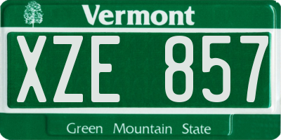 VT license plate XZE857