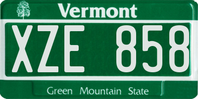 VT license plate XZE858