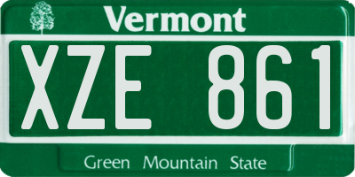 VT license plate XZE861