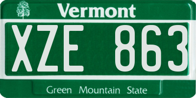 VT license plate XZE863