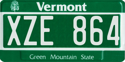 VT license plate XZE864