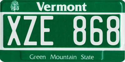 VT license plate XZE868