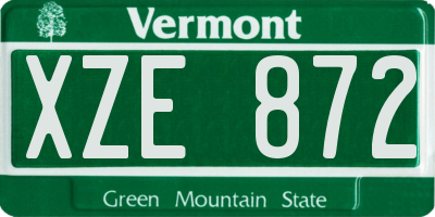 VT license plate XZE872