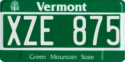 VT license plate XZE875