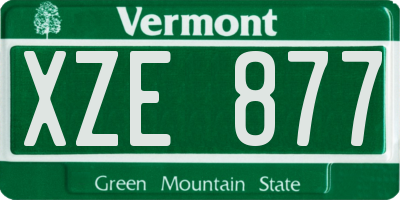 VT license plate XZE877