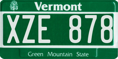 VT license plate XZE878