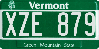 VT license plate XZE879