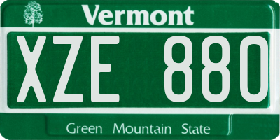 VT license plate XZE880