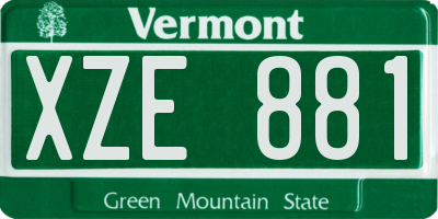 VT license plate XZE881