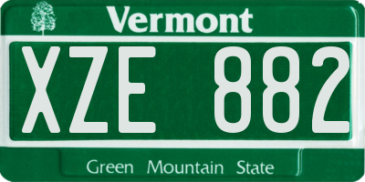 VT license plate XZE882