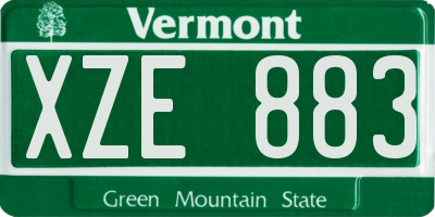 VT license plate XZE883