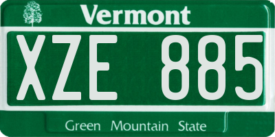 VT license plate XZE885