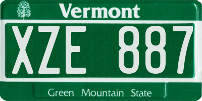 VT license plate XZE887