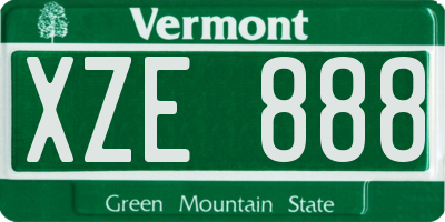 VT license plate XZE888