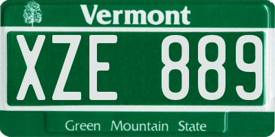 VT license plate XZE889