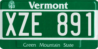 VT license plate XZE891