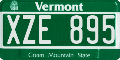 VT license plate XZE895