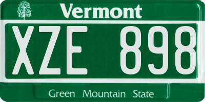 VT license plate XZE898