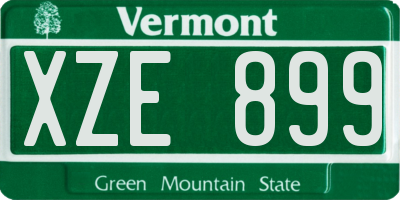 VT license plate XZE899