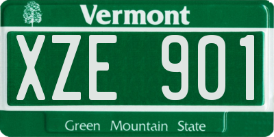 VT license plate XZE901