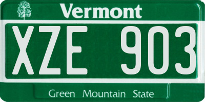 VT license plate XZE903