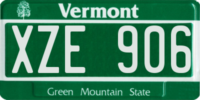 VT license plate XZE906