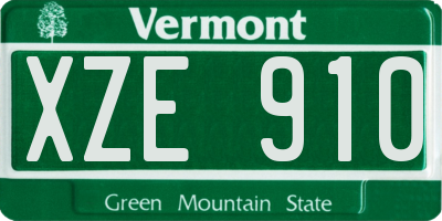 VT license plate XZE910