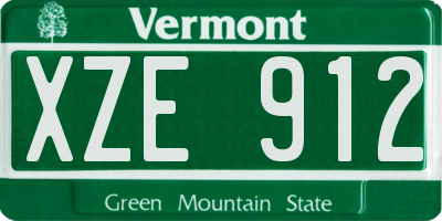 VT license plate XZE912