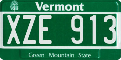 VT license plate XZE913