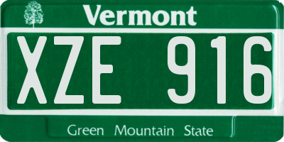 VT license plate XZE916