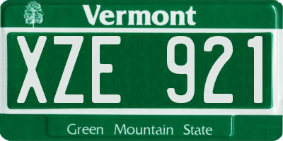 VT license plate XZE921