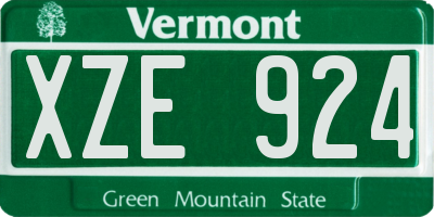 VT license plate XZE924