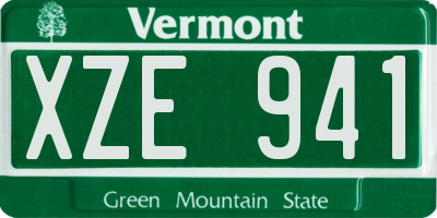 VT license plate XZE941