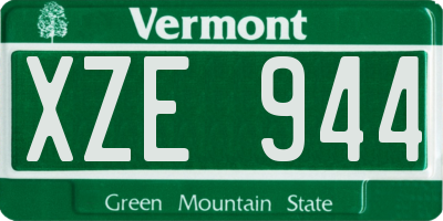 VT license plate XZE944