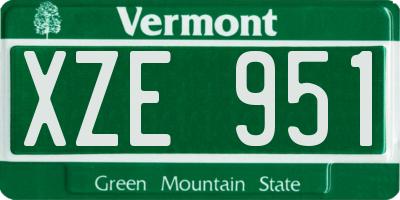 VT license plate XZE951