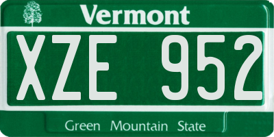 VT license plate XZE952