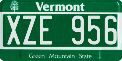 VT license plate XZE956