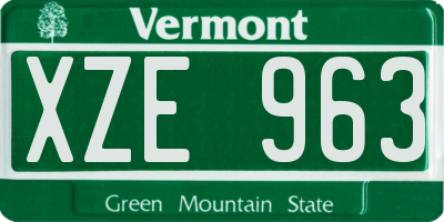 VT license plate XZE963