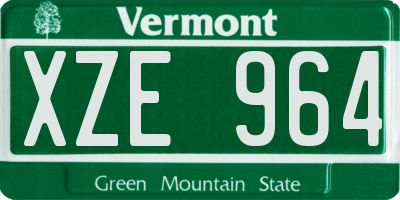 VT license plate XZE964