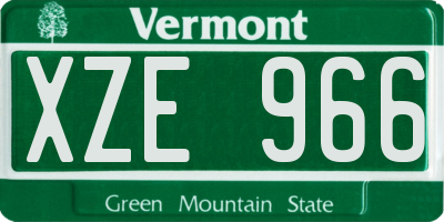 VT license plate XZE966