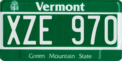 VT license plate XZE970